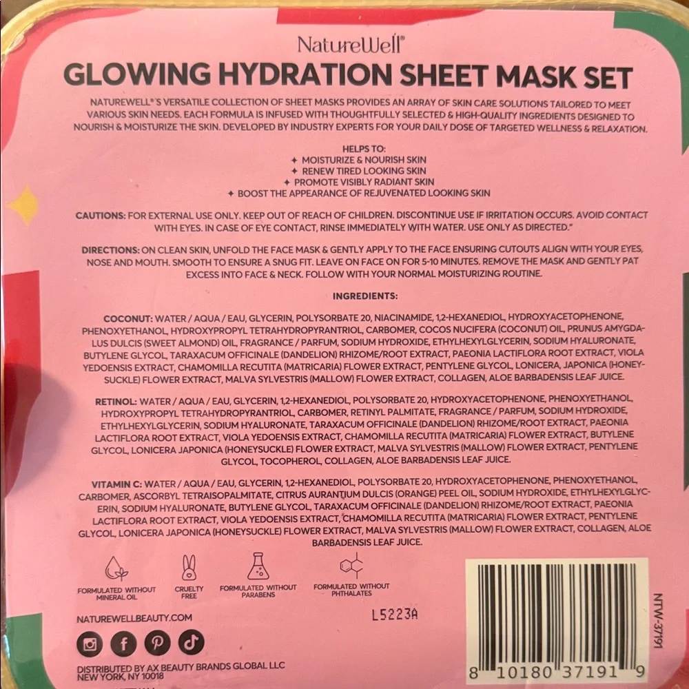 Glowing Hydration Sheet Mask Set - NIP 8 masks and Spa Headband 🧖🏻‍♀️ - Picture 2 of 3